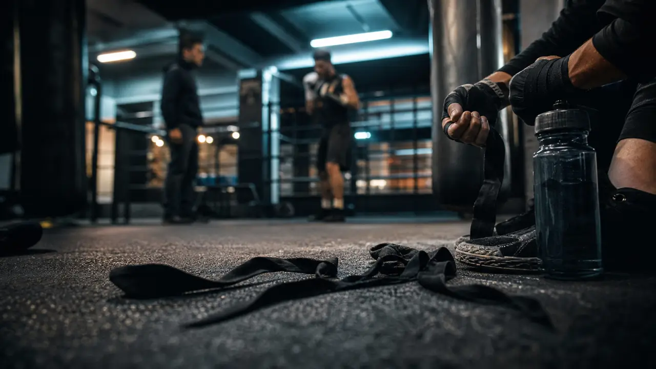 Boxe Montpellier en club : débutant ajuste ses protège-poings
