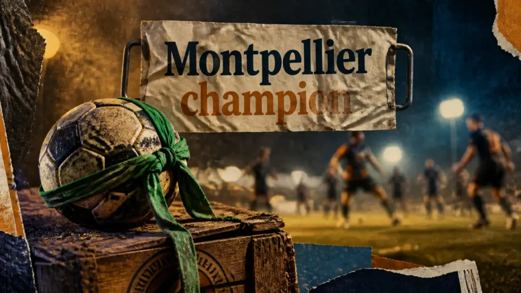 Montpellier champion de france 2011-2012 : ballon et banderole