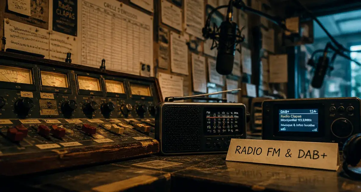 Radio montpellier : studio FM et DAB+ avec fréquences affichées