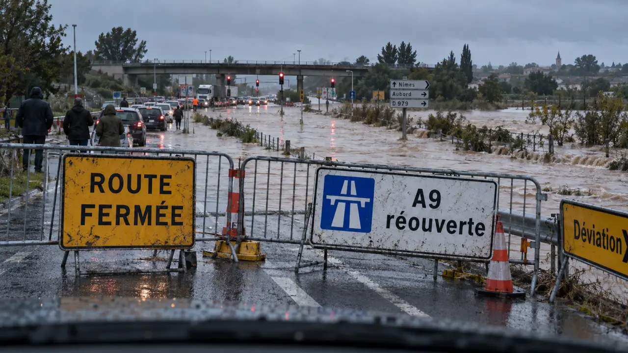 L’A9 rouverte entre Nîmes et Montpellier, plusieurs routes restent fermées