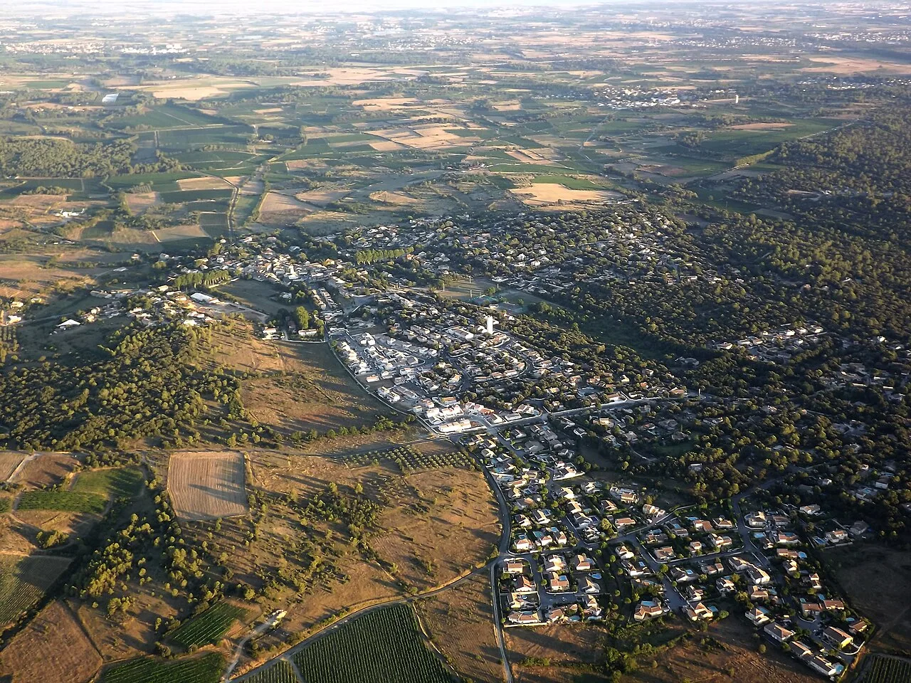 Vue aérienne de Restinclières, dans l’Hérault