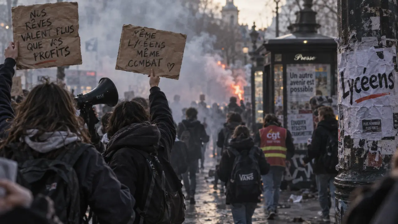 À Montpellier, la mobilisation lycéenne entre cortège festif et tensions